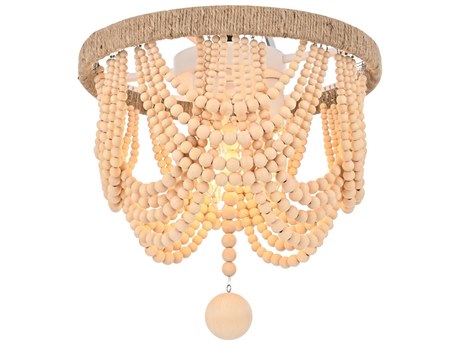 Elegant Lighting Jolie 3-Light Beige Off White Flush Mount