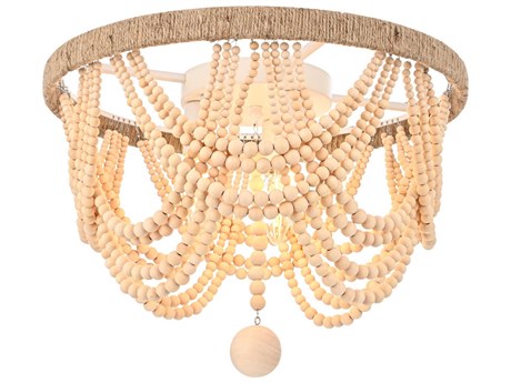 Elegant Lighting Jolie 4-Light Beige Off White Flush Mount