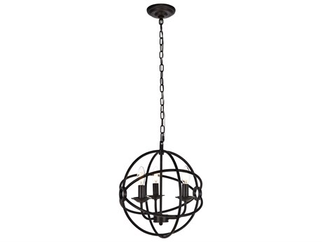 Elegant Lighting Octavia 3-Light Dark Brown Chandelier