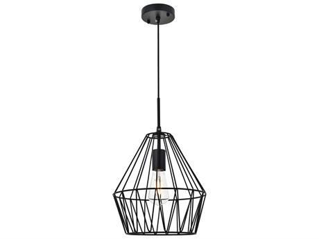 Elegant Lighting Candor 1-Light Black Mini Pendant