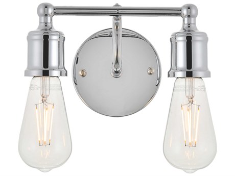 Elegant Lighting Serif 2-Light Chrome Vanity Light