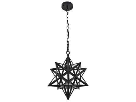 Elegant Lighting Nocturne 1-Light Black Pendant