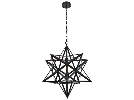 Elegant Lighting Nocturne 1-Light Black Pendant