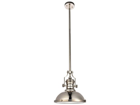 Elegant Lighting Eamon 1-Light Polished Nickel Dome Pendant