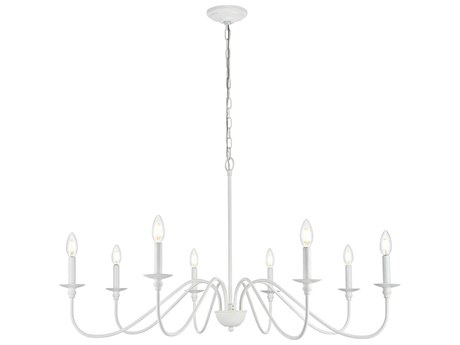 Elegant Lighting Rohan 8-Light White Candelabra Chandelier