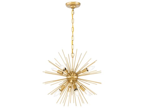 Elegant Lighting Timber 8-Light Brass LED Sputnik Pendant