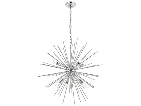 Elegant Lighting Timber 8-Light Chrome Round Pendant