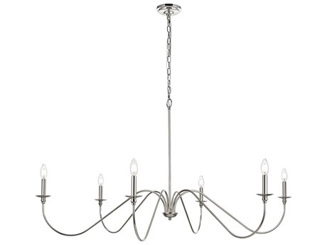 Elegant Lighting Rohan 6-Light Polished Nickel Candelabra Chandelier