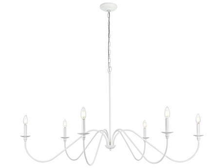 Elegant Lighting Rohan 6-Light White Candelabra Chandelier