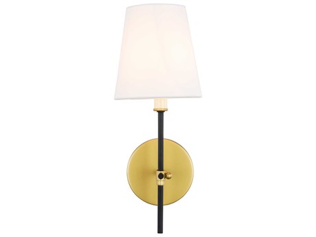 Elegant Lighting Mel 1-Light Brass Black LED Wall Sconce