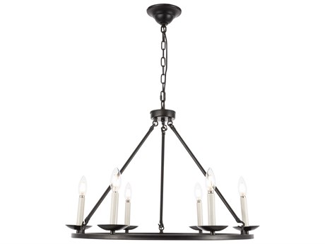 Elegant Lighting Maine 6-Light Black LED Chandelier