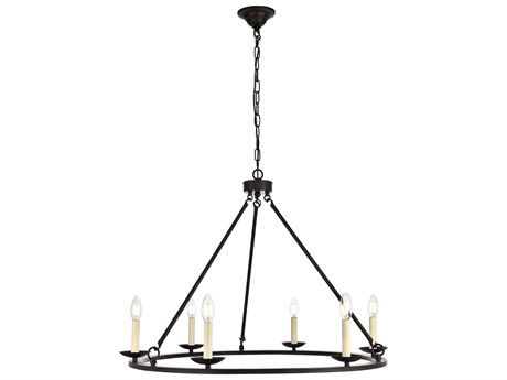 Elegant Lighting Maine 6-Light Black LED Chandelier