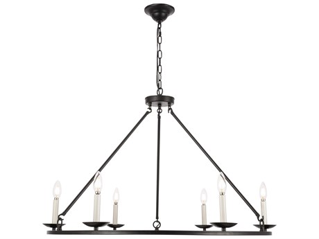 Elegant Lighting Maine 6-Light Black LED Chandelier