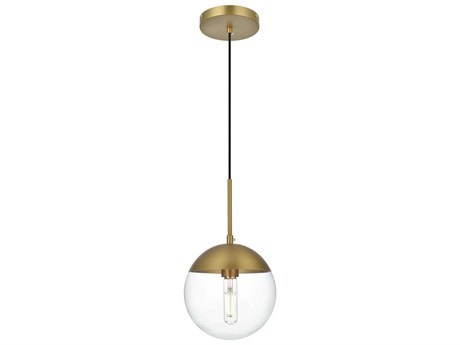 Elegant Lighting Eclipse 1-Light Satin Gold Globe Mini Pendant