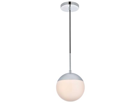 Elegant Lighting Eclipse 1-Light Chrome Glass Globe Mini Pendant