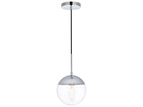Elegant Lighting Eclipse 1-Light Chrome Glass Globe Mini Pendant