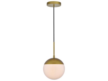 Elegant Lighting Eclipse 1-Light Brass Glass Globe Mini Pendant