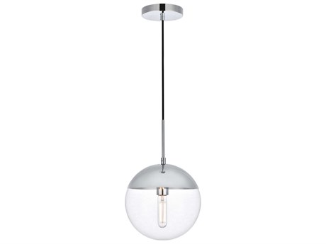 Elegant Lighting Eclipse 1-Light Chrome Glass Globe Mini Pendant