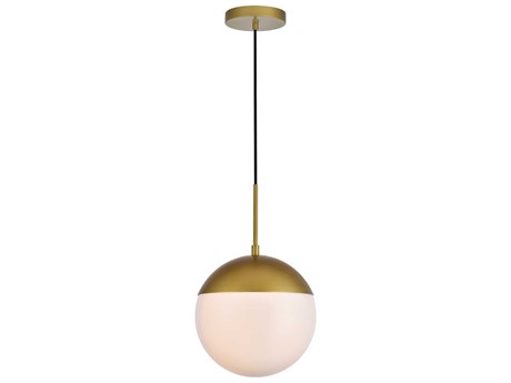 Elegant Lighting Eclipse 1-Light Brass Glass Globe Mini Pendant