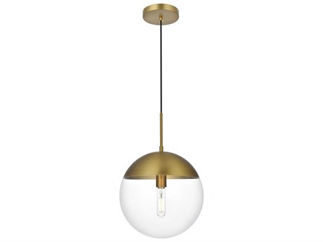 Elegant Lighting Eclipse 1-Light Satin Gold Globe Mini Pendant