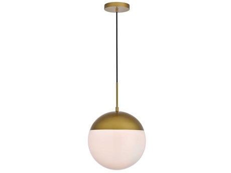 Elegant Lighting Eclipse 1-Light Brass Glass Globe Mini Pendant