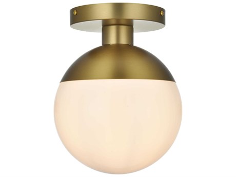 Elegant Lighting Eclipse 1-Light Satin Gold Globe Semi Flush Mount
