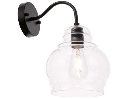 Elegant Lighting Pierce 1-Light Black Glass LED Wall Sconce