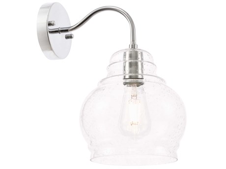 Elegant Lighting Pierce 1-Light Chrome Glass LED Wall Sconce