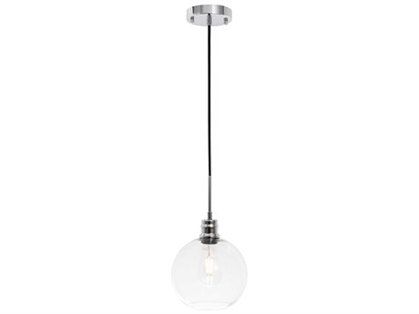 Elegant Lighting Emett 1-Light Chrome Glass Globe Mini Pendant