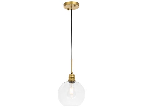 Elegant Lighting Emett 1-Light Brass Glass LED Globe Mini Pendant