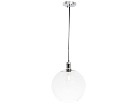 Elegant Lighting Emett 1-Light Chrome Glass Globe Mini Pendant