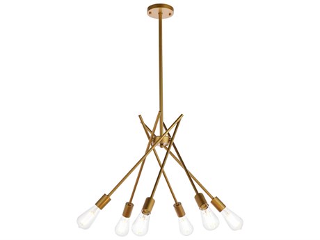 Elegant Lighting Lucca 6-Light Brass Pendant