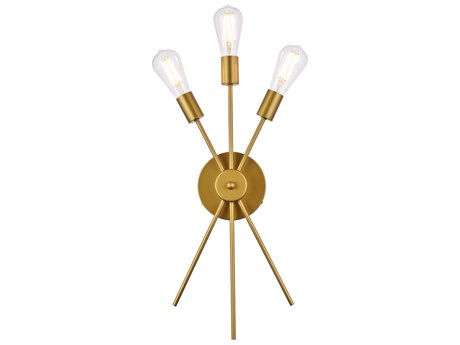 Elegant Lighting Lucca 3-Light Brass Wall Sconce
