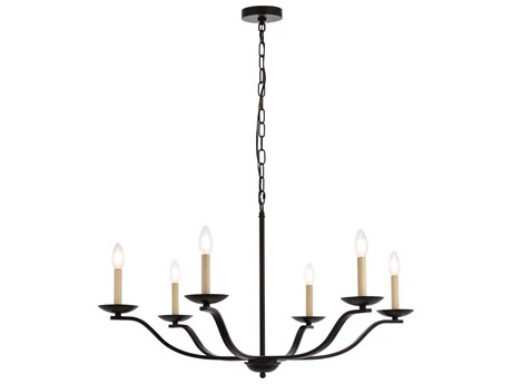 Elegant Lighting Trey 6-Light Black Chandelier