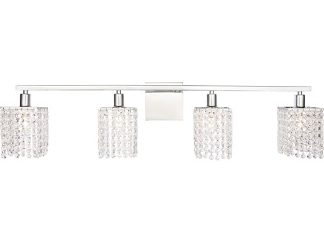 Elegant Lighting Phineas 4-Light Chrome Crystal Vanity Light