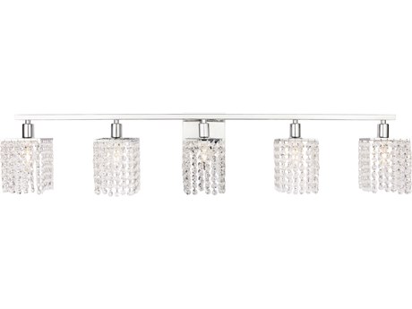 Elegant Lighting Phineas 5-Light Chrome Crystal Vanity Light