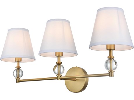 Elegant Lighting Bethany 3-Light Satin Gold Vanity Light
