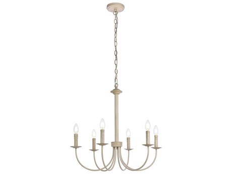 Elegant Lighting Brielle 6-Light Weathered Dove White Chandelier
