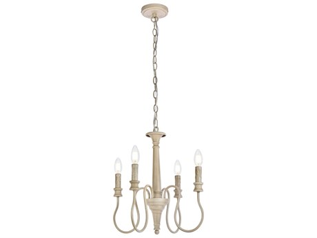 Elegant Lighting Flynx 4-Light Weathered Dove Chrome Chandelier