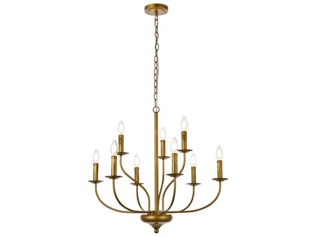 Elegant Lighting Westley 9-Light Brass Chandelier