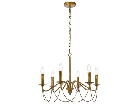 Elegant Lighting Westley 6-Light Brass Chandelier