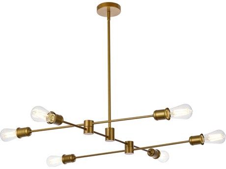 Elegant Lighting Xavier 6-Light Brass Island Pendant