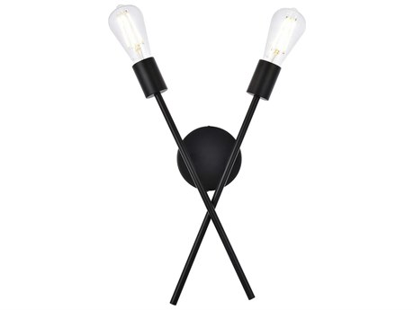 Elegant Lighting Armin 2-Light Black Wall Sconce