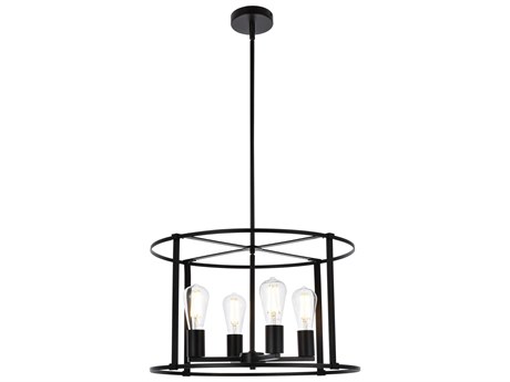Elegant Lighting Agnys 4-Light Black Chandelier