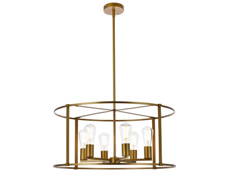 Elegant Lighting Agnys 6-Light Brass Chandelier