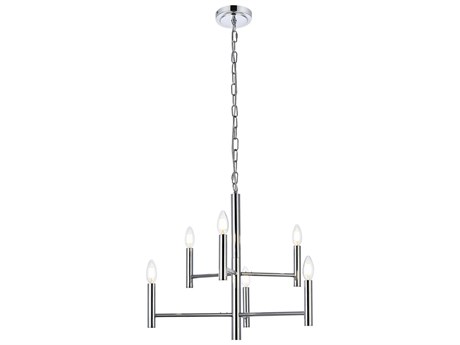 Elegant Lighting Carmella 6-Light Chrome Tiered Chandelier