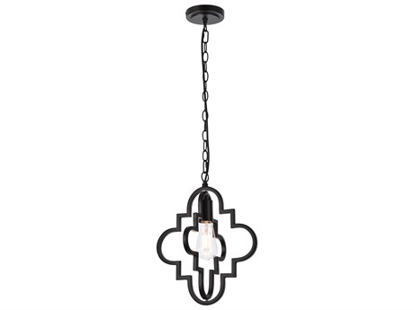 Elegant Lighting Sandara 1-Light Black Geometric Mini Pendant