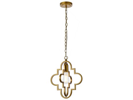 Elegant Lighting Sandara 1-Light Brass Geometric Mini Pendant