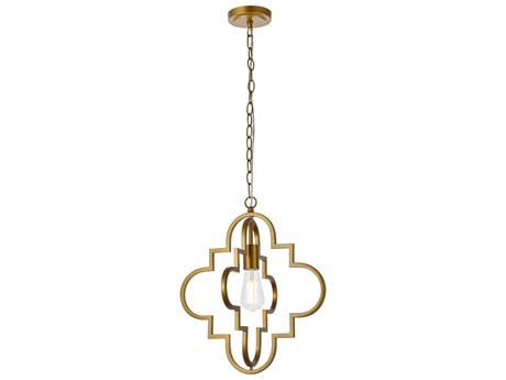 Elegant Lighting Sandara 1-Light Brass Geometric Pendant
