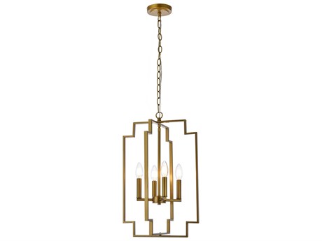 Elegant Lighting Rosenfeld 4-Light Brass Chandelier